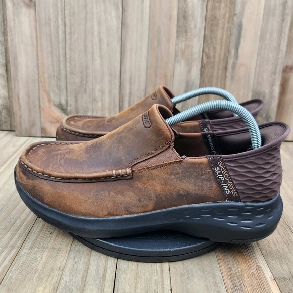 Skechers Other - Mens Skechers Parson size 9.5 WW Wide Slip Ins Brown Casual Slip On Loafer Shoes
